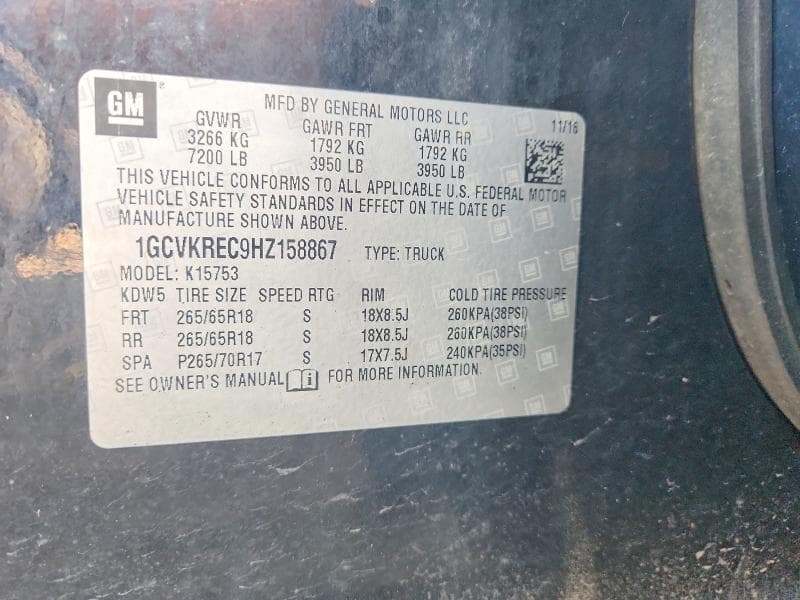 2017 CHEVROLET SILVERADO K1500 LT 12