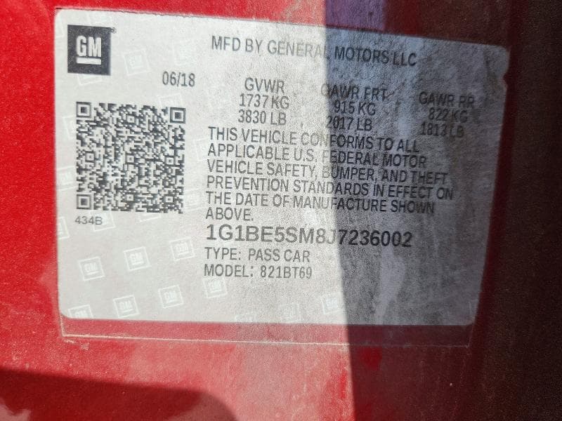2018 CHEVROLET CRUZE LT 12