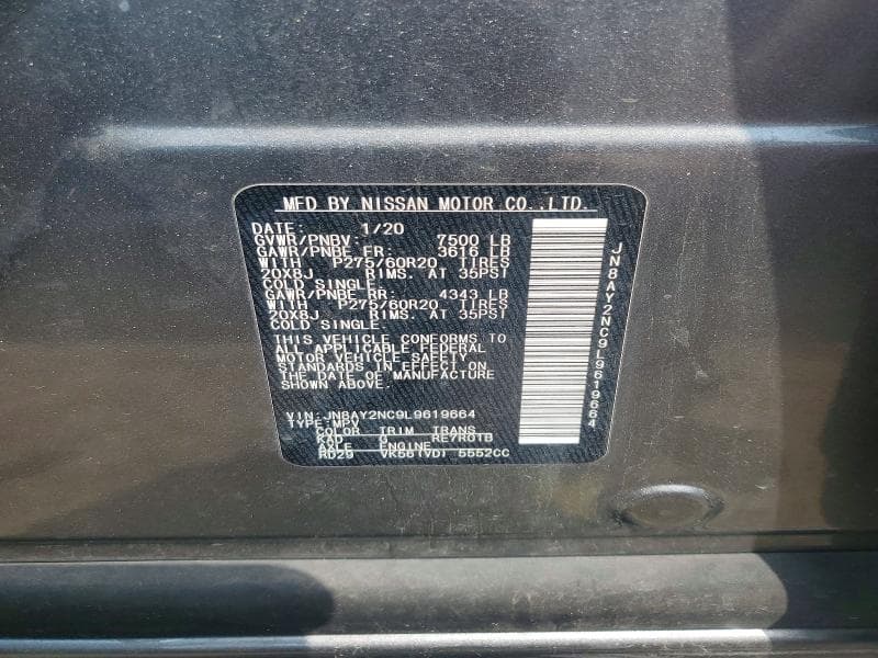 2020 NISSAN ARMADA SL 13