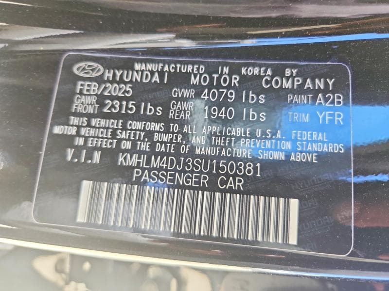 2025 HYUNDAI ELANTRA HYBRID BLUE 12