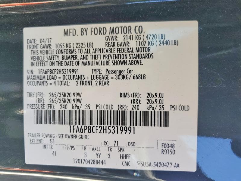 2017 FORD MUSTANG GT 12