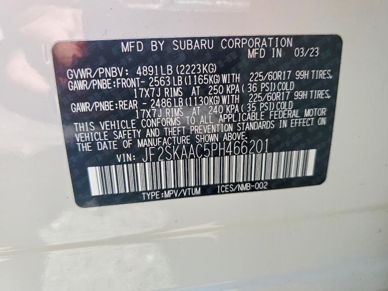 2023 SUBARU FORESTER 13