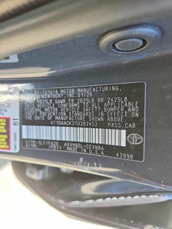 2026 TOYOTA CAMRY LE 12