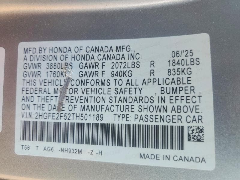 2026 HONDA CIVIC SPORT 12