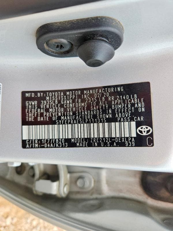 2020 TOYOTA COROLLA LE 13