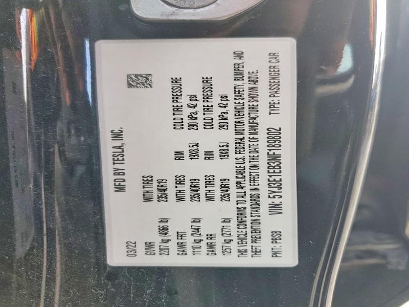 2022 TESLA MODEL 3 12