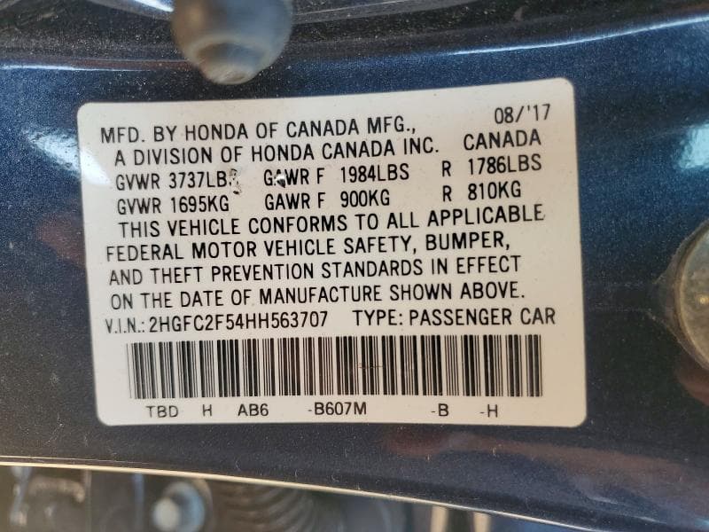 2017 HONDA CIVIC LX 12