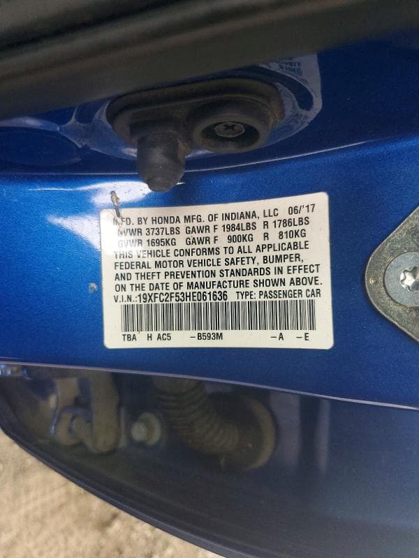 2017 HONDA CIVIC LX 12