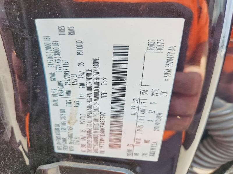2019 FORD F150 SUPERCREW 12