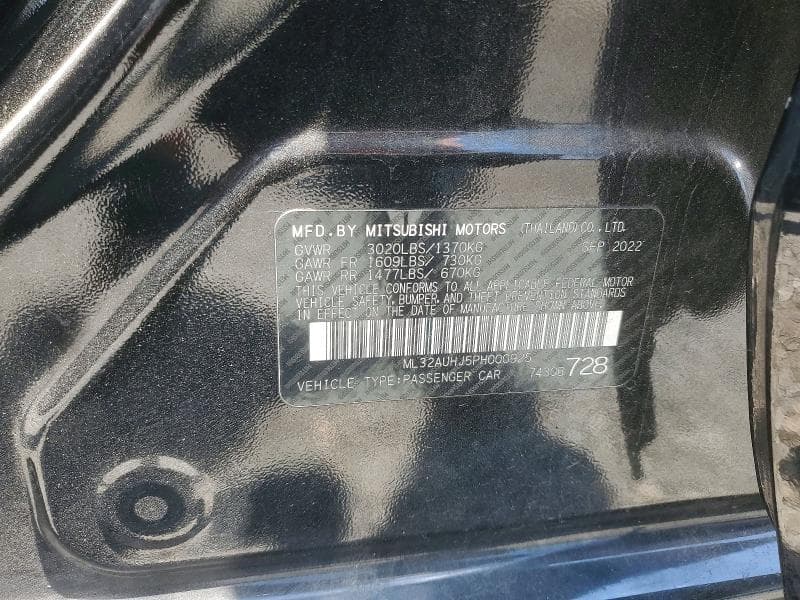 2023 MITSUBISHI MIRAGE ES 12