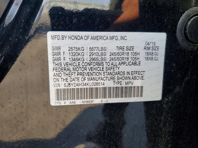 2019 ACURA MDX 12