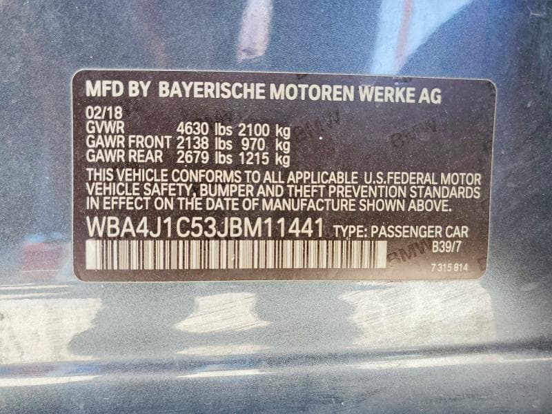2018 BMW 430I GRAN COUPE 12