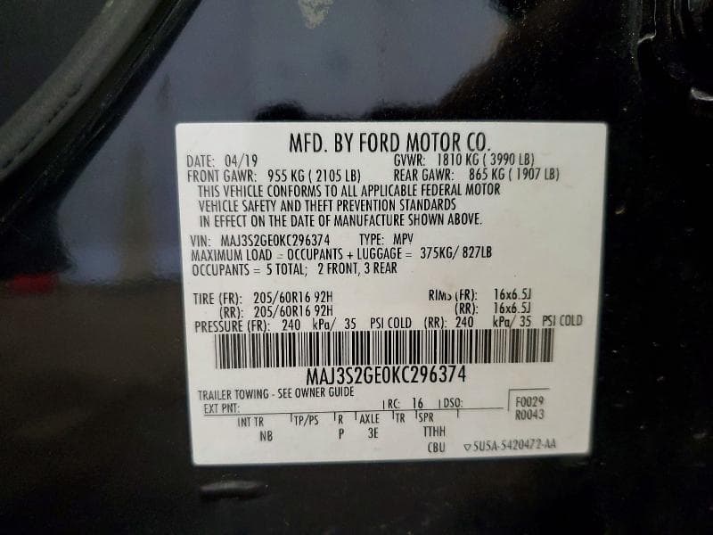 2019 FORD ECOSPORT SE 12