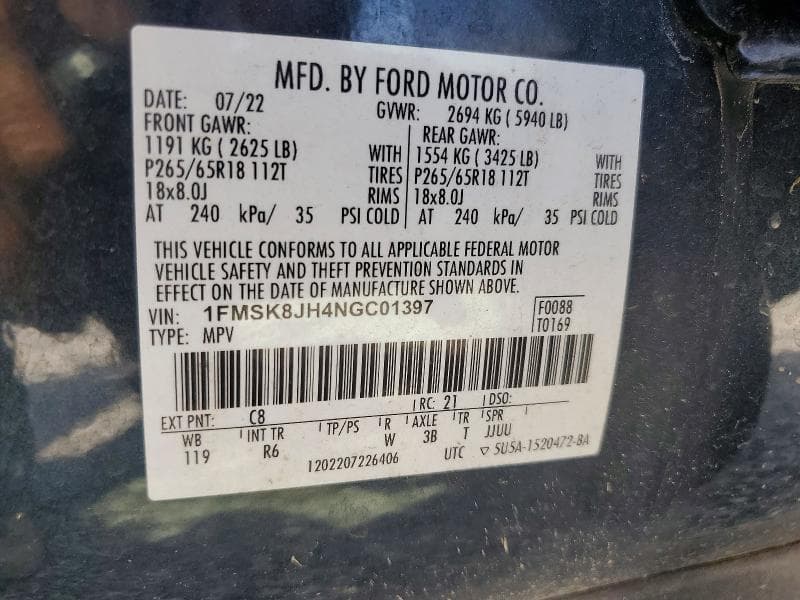 2022 FORD EXPLORER TIMBERLINE 13