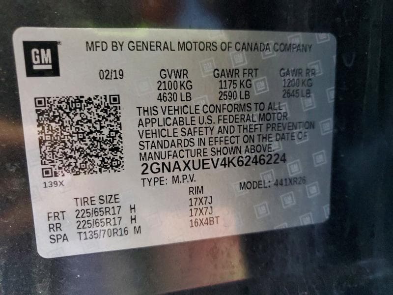 2019 CHEVROLET EQUINOX LT 12