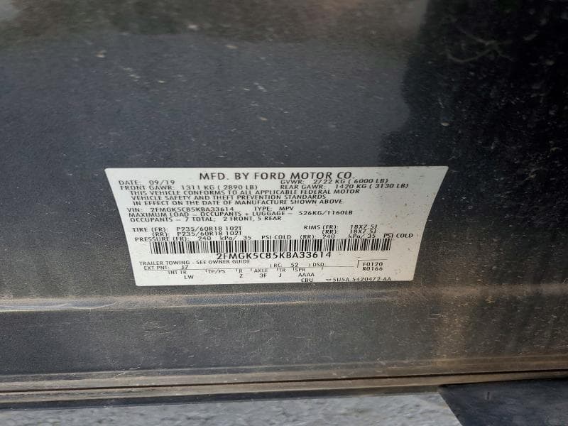 2019 FORD FLEX SEL 13