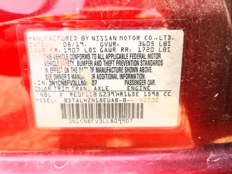 2020 NISSAN VERSA SR 13