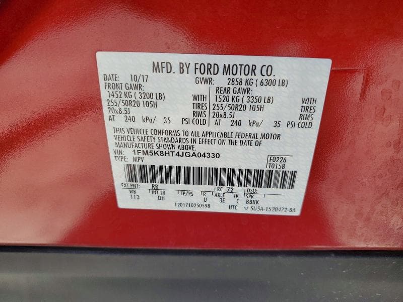 2018 FORD EXPLORER PLATINUM 13