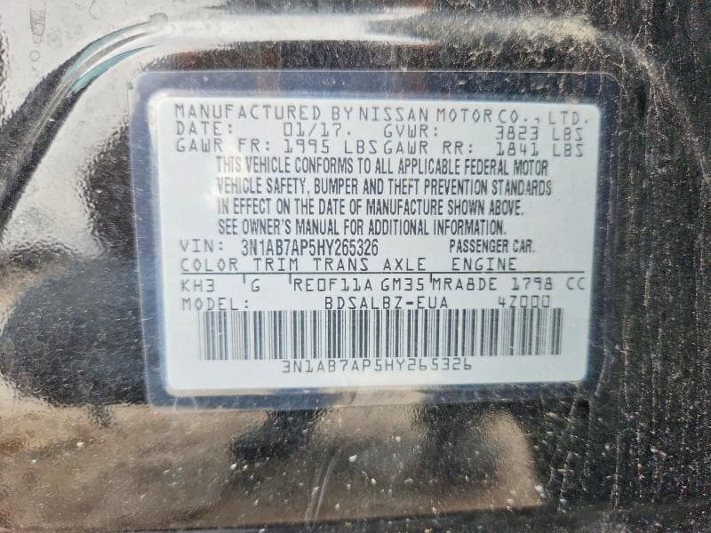 2017 NISSAN SENTRA S 12