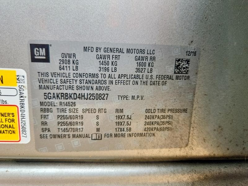 2017 BUICK ENCLAVE 13