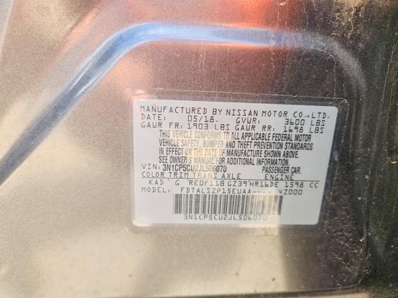 2018 NISSAN KICKS SV 12