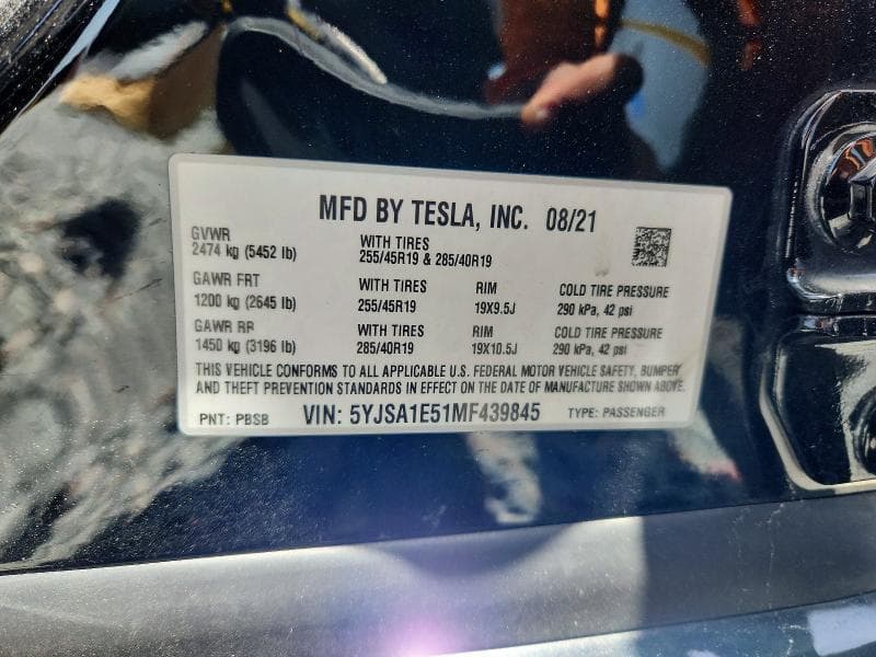 2021 TESLA MODEL S 13
