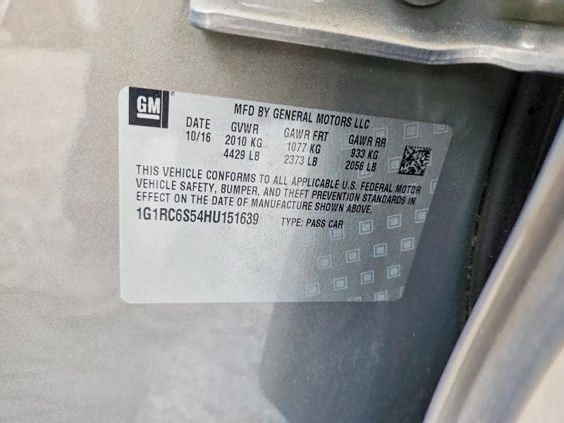 2017 CHEVROLET VOLT LT 12
