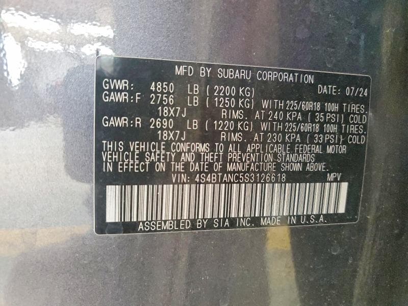 2025 SUBARU OUTBACK LIMITED 12