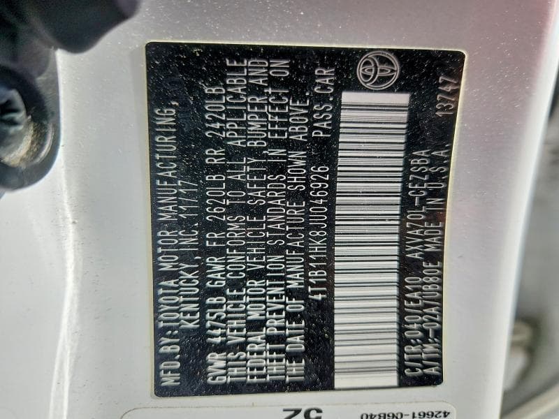 2018 TOYOTA CAMRY SE 12