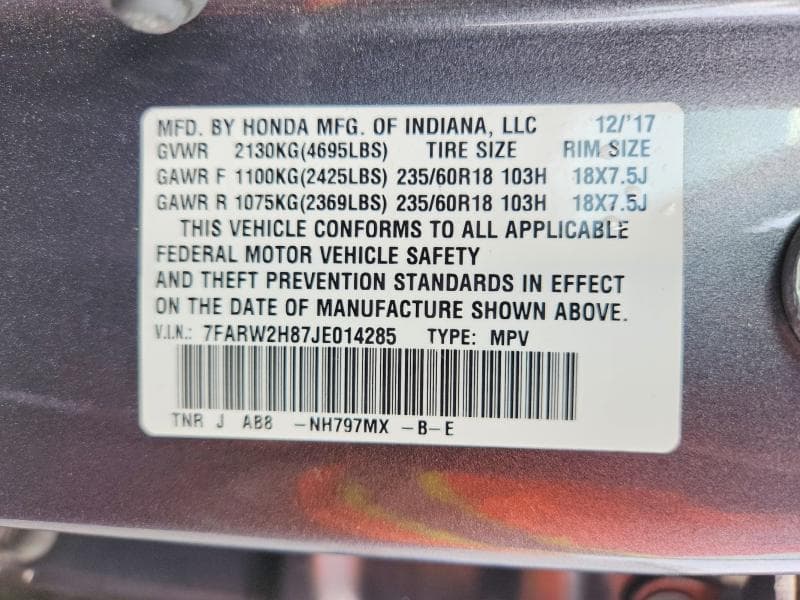 2018 HONDA CR-V EXL 13