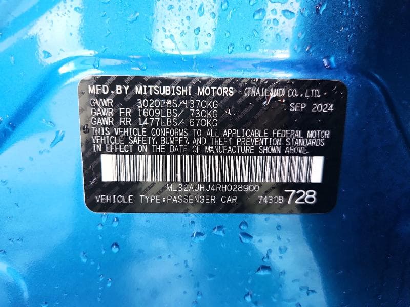 2024 MITSUBISHI MIRAGE ES 12