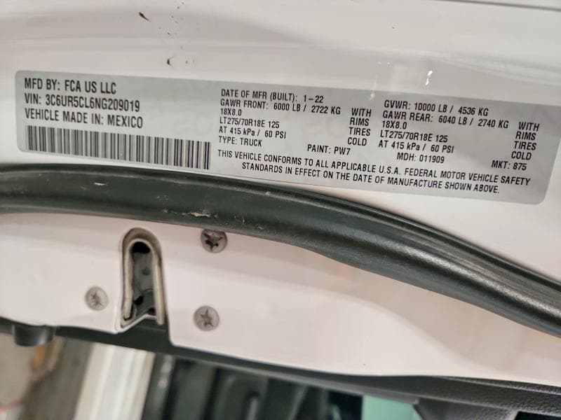 2022 RAM 2500 TRADESMAN 12