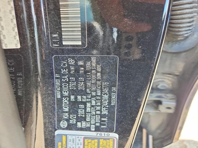 2021 KIA FORTE LXS 12