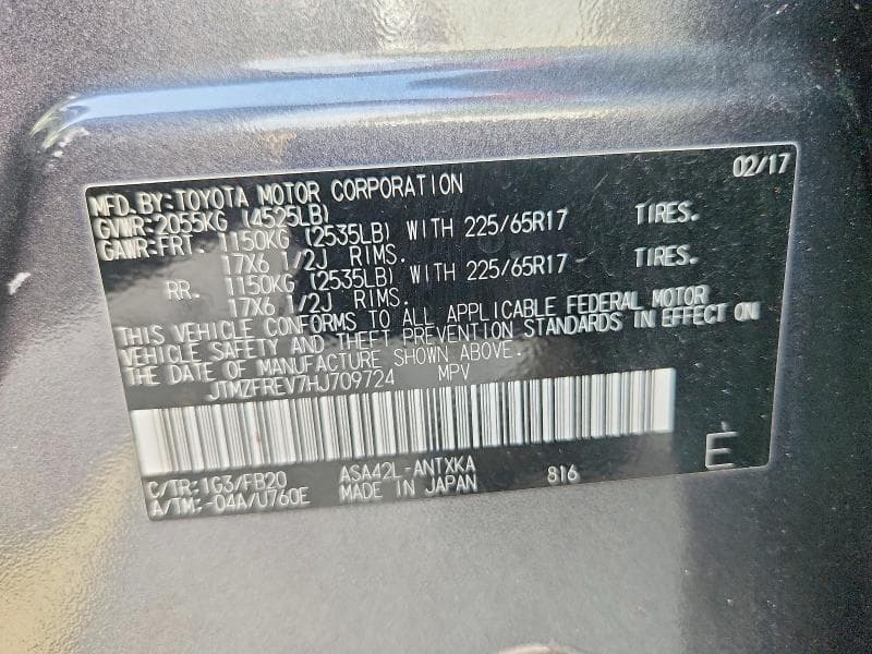 2017 TOYOTA RAV4 LE 14