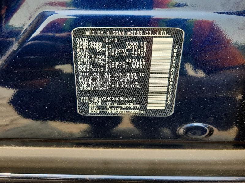2017 NISSAN ARMADA PLATINUM 14
