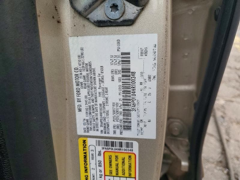 2017 FORD FUSION SE HYBRID 12