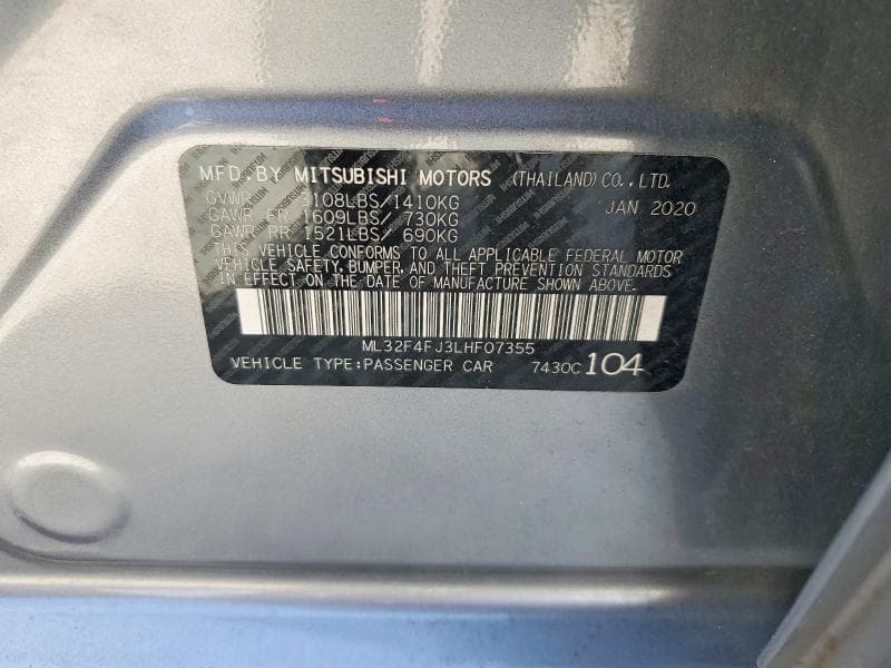 2020 MITSUBISHI MIRAGE G4 SE 12