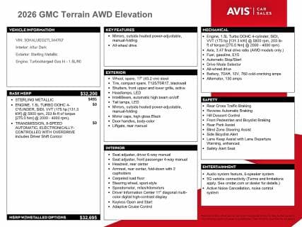 2026 GMC TERRAIN ELEVATION 13