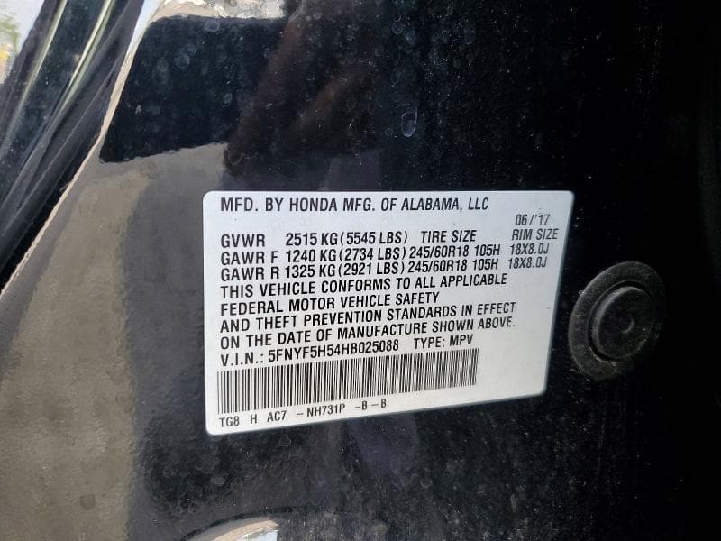 2017 HONDA PILOT EXL 13
