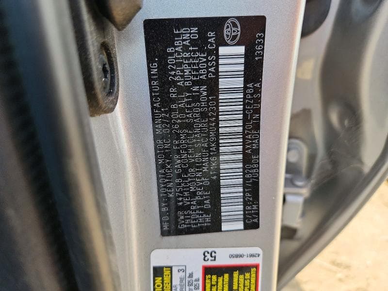 2021 TOYOTA CAMRY XSE 12