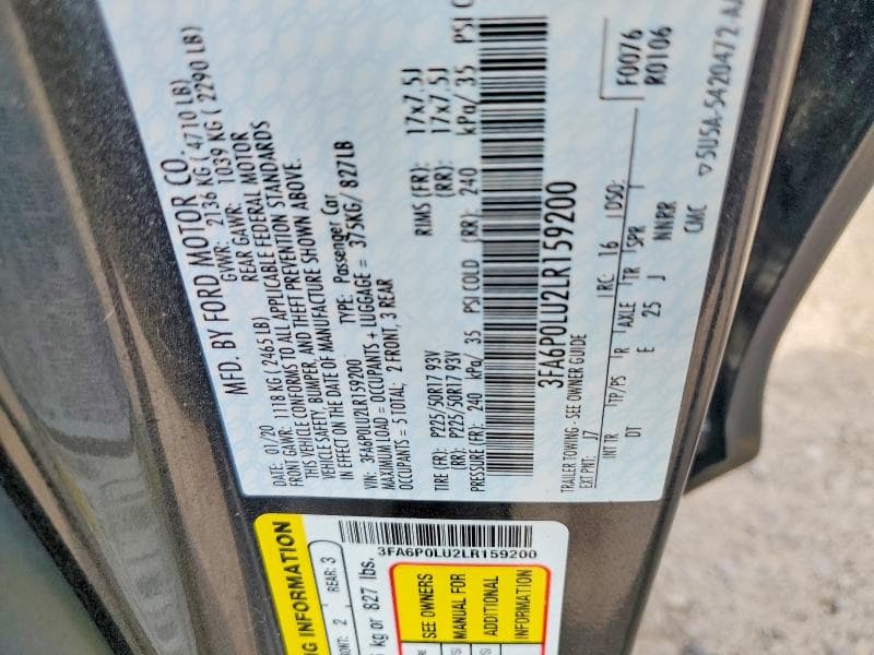 2020 FORD FUSION SE 13