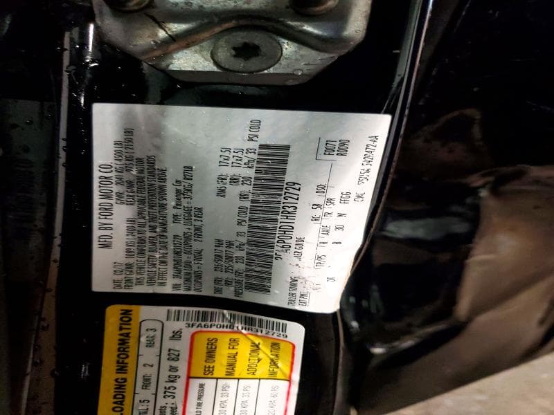 2017 FORD FUSION SE 12