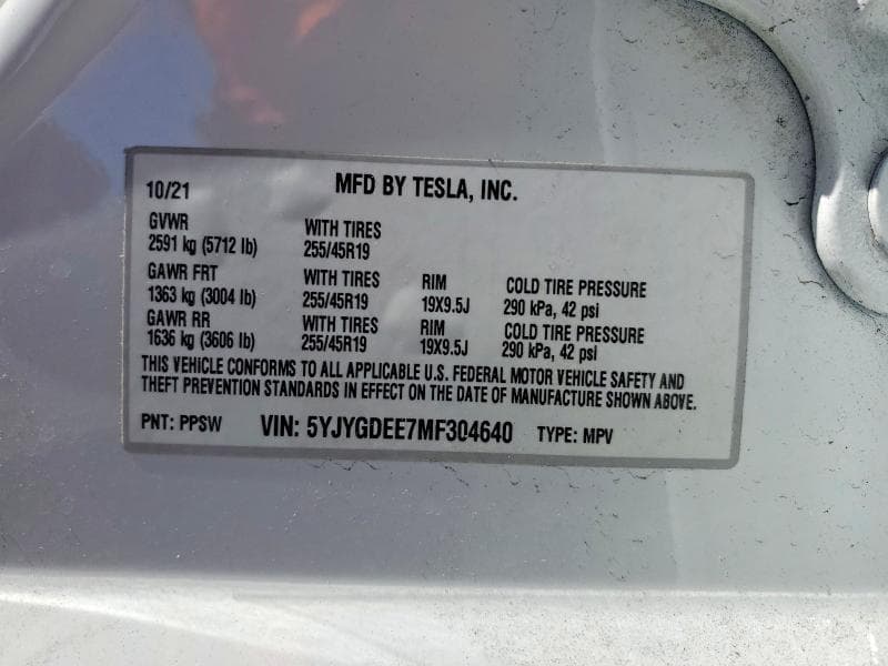 2021 TESLA MODEL Y 12