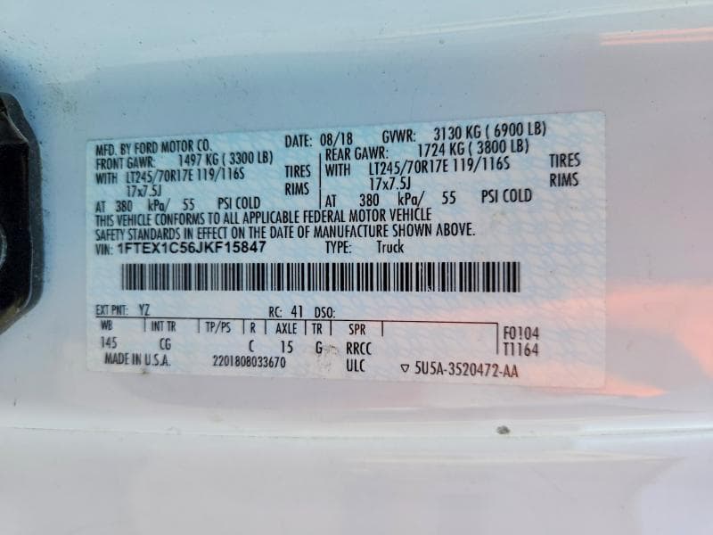 2018 FORD F150 SUPER CAB 12