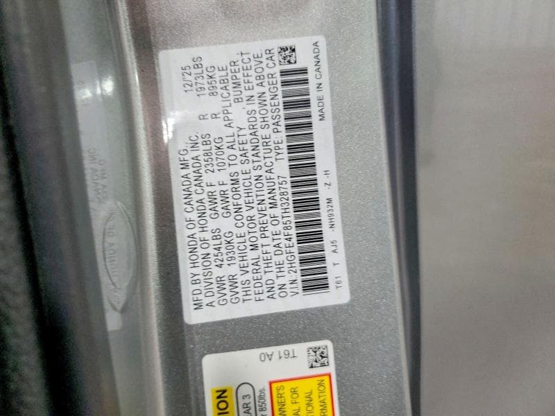2026 HONDA CIVIC SPORT 12