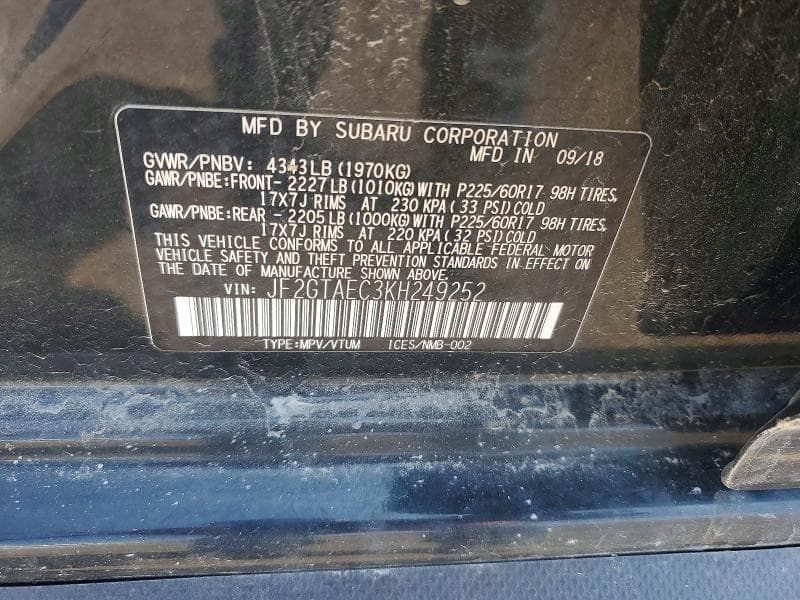 2019 SUBARU CROSSTREK PREMIUM 13