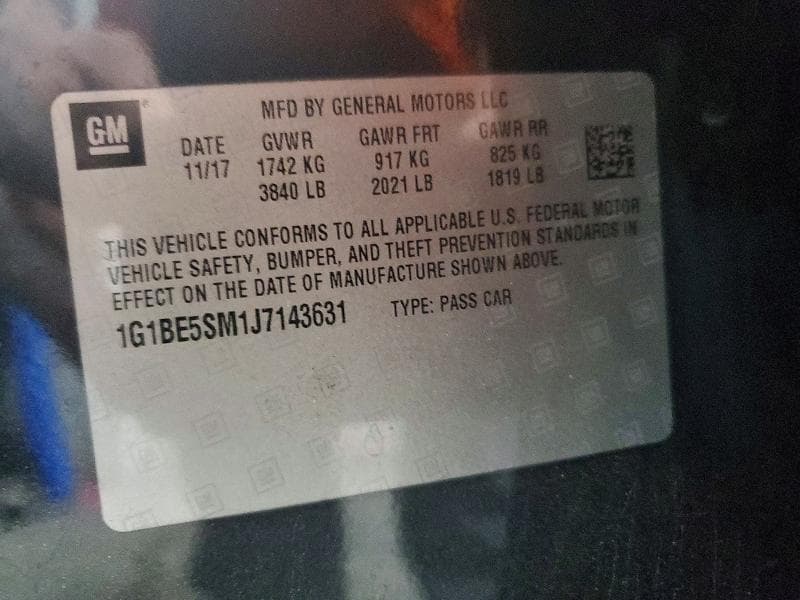 2018 CHEVROLET CRUZE LT 12