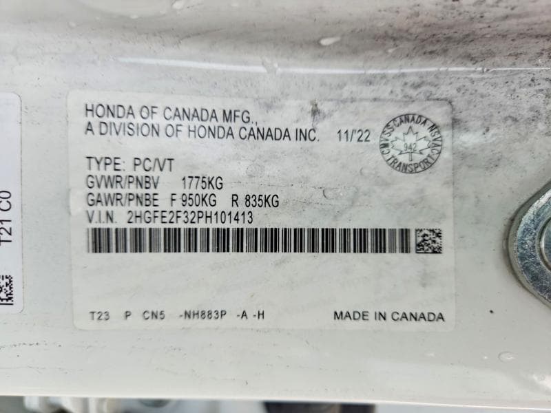 2023 HONDA CIVIC EX 12