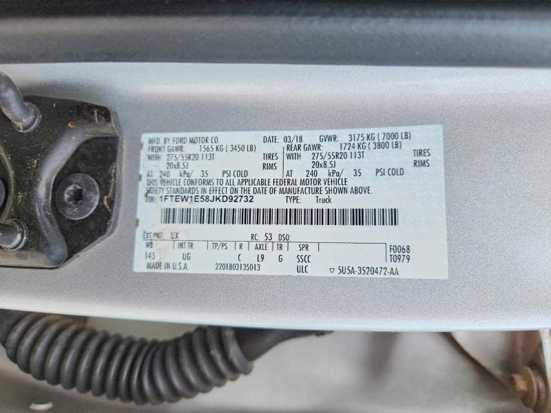 2018 FORD F150 SUPERCREW 12