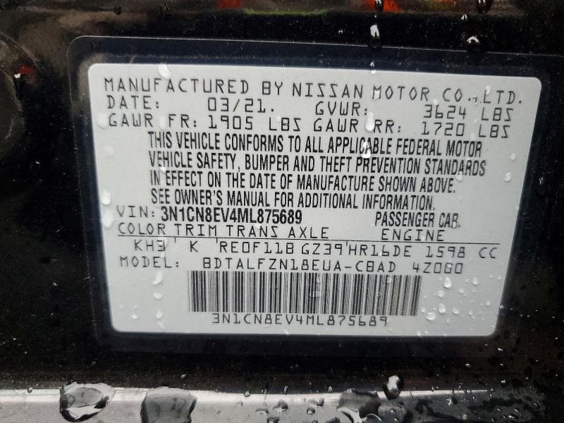 2021 NISSAN VERSA SV 12